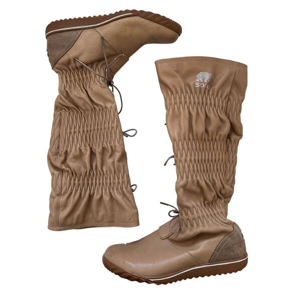 Sorel NL1583-201 Firenzy Women Waterproof Leather Boots Sz 6 Camel brown - Picture 2 of 8